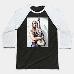 Beauty and Guitar 1 Baseball T-Shirt